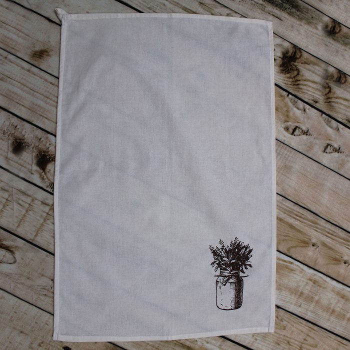 Tea Towel Flour Sack with Loop  - 18" x 28" - Image 3